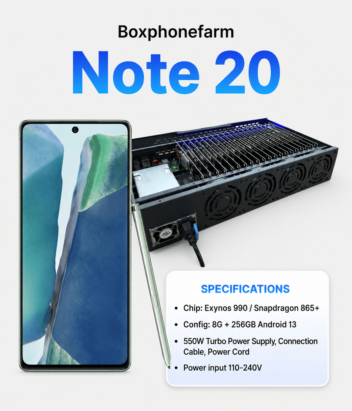 Samsung Note 20 — 8GB+256GB — USB · LAN · OTG — Black circuit board