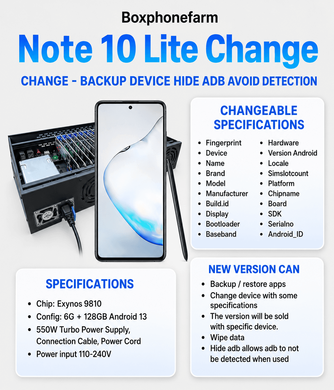 Samsung Note 10 Lite — Change — USB · LAN · OTG — Black circuit board