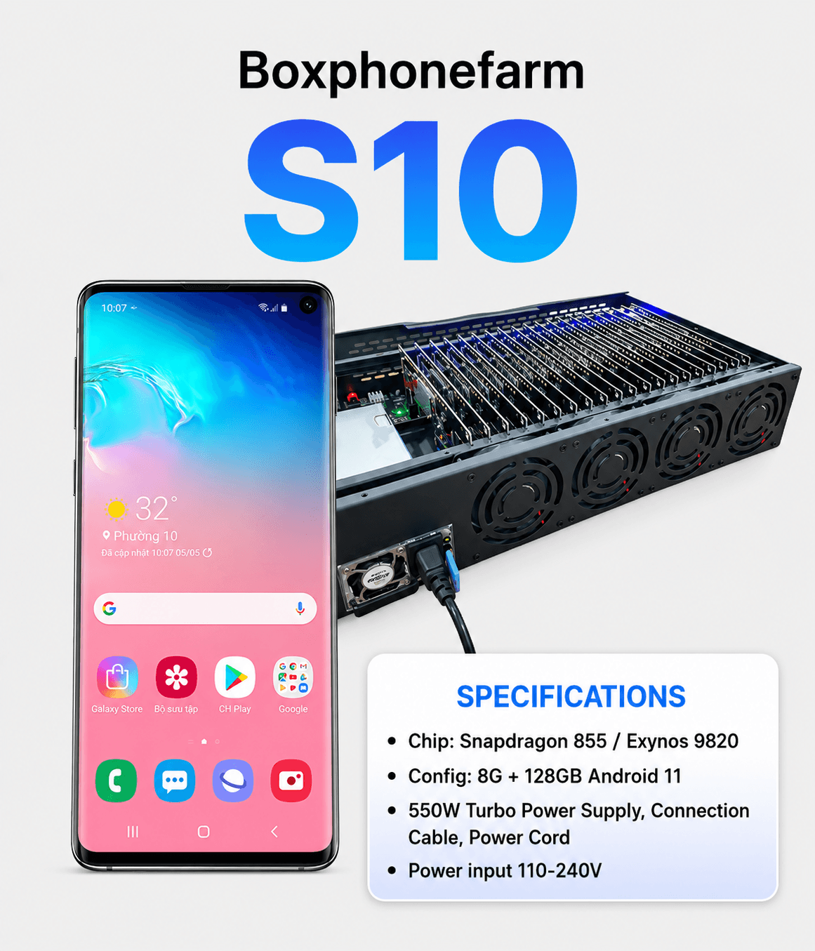 Samsung S10 — USB · LAN · OTG — Black circuit board